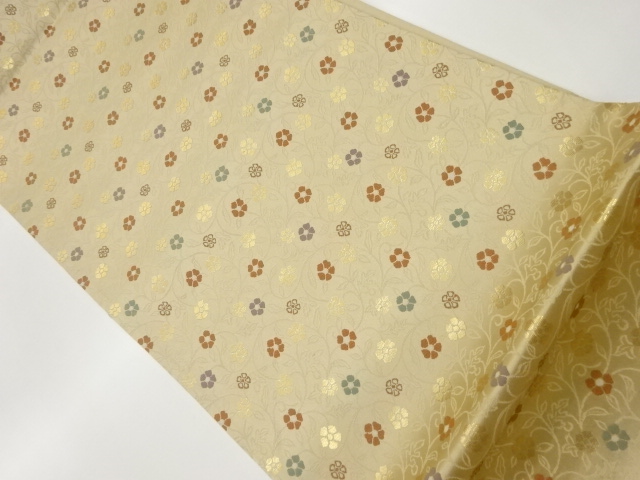 JAPANESE FUKURO OBI / WOVEN ARABESQUE & FLOWER